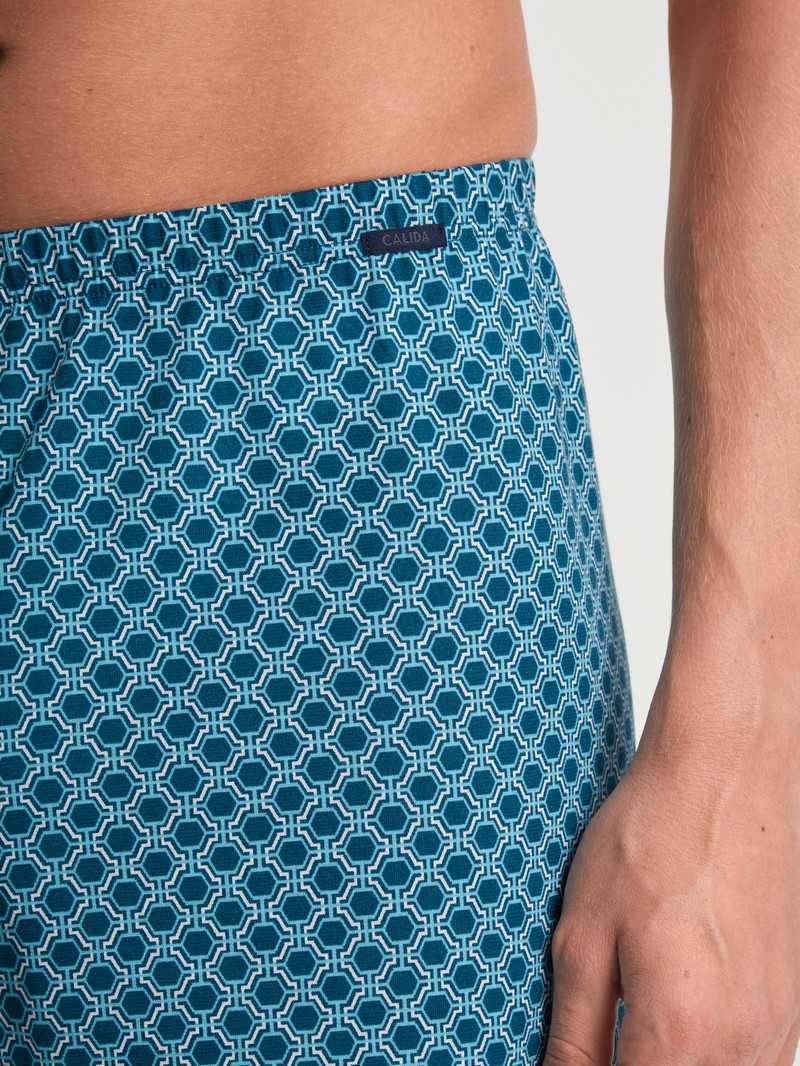 Men Calida Prints Boxer Shorts Underwear Legion Blue | 891640-PWR