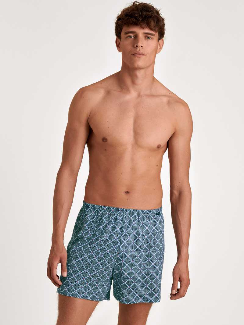 Men Calida Prints Boxer Shorts Underwear Stormy Grey | 879153-UBE