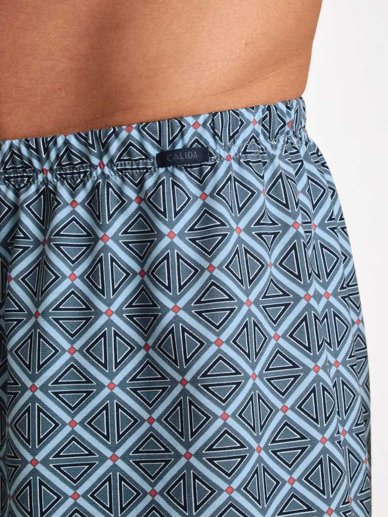 Men Calida Prints Boxer Shorts Underwear Stormy Grey | 879153-UBE