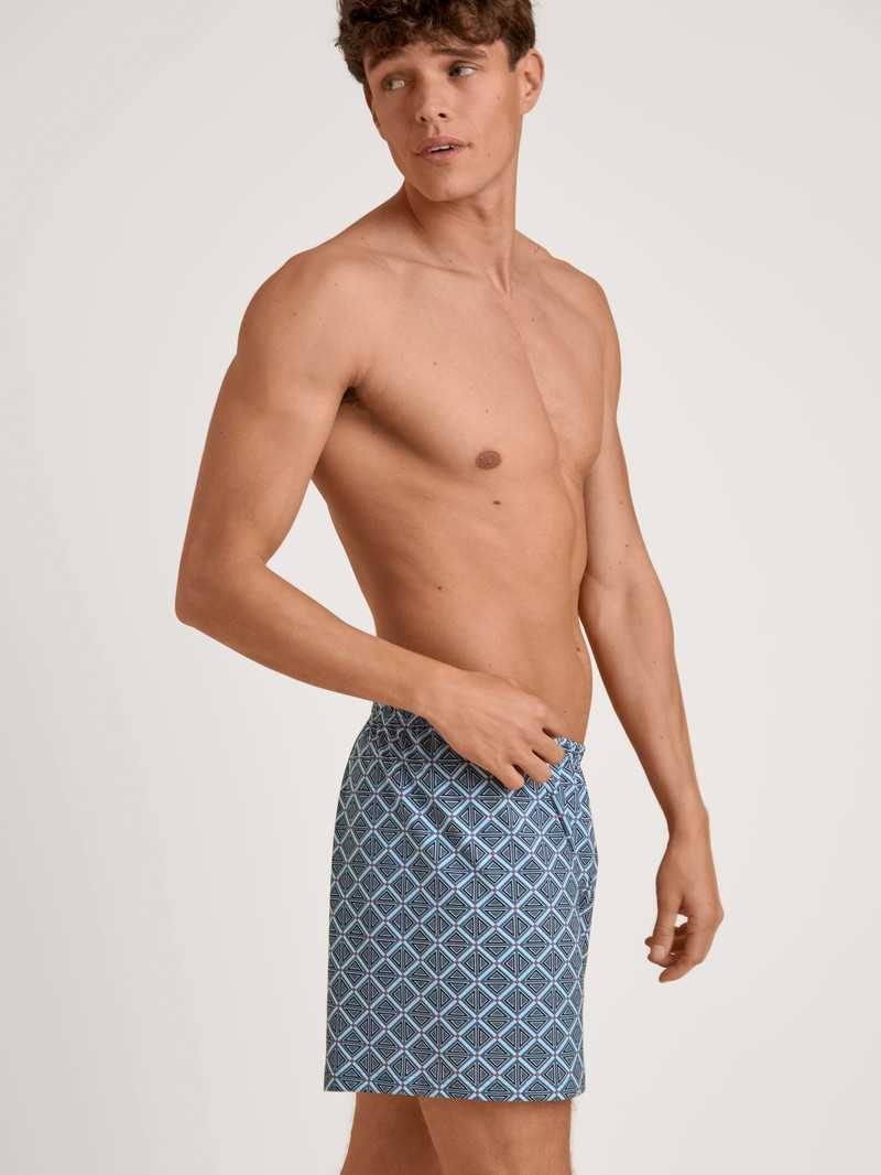 Men Calida Prints Boxer Shorts Underwear Stormy Grey | 879153-UBE