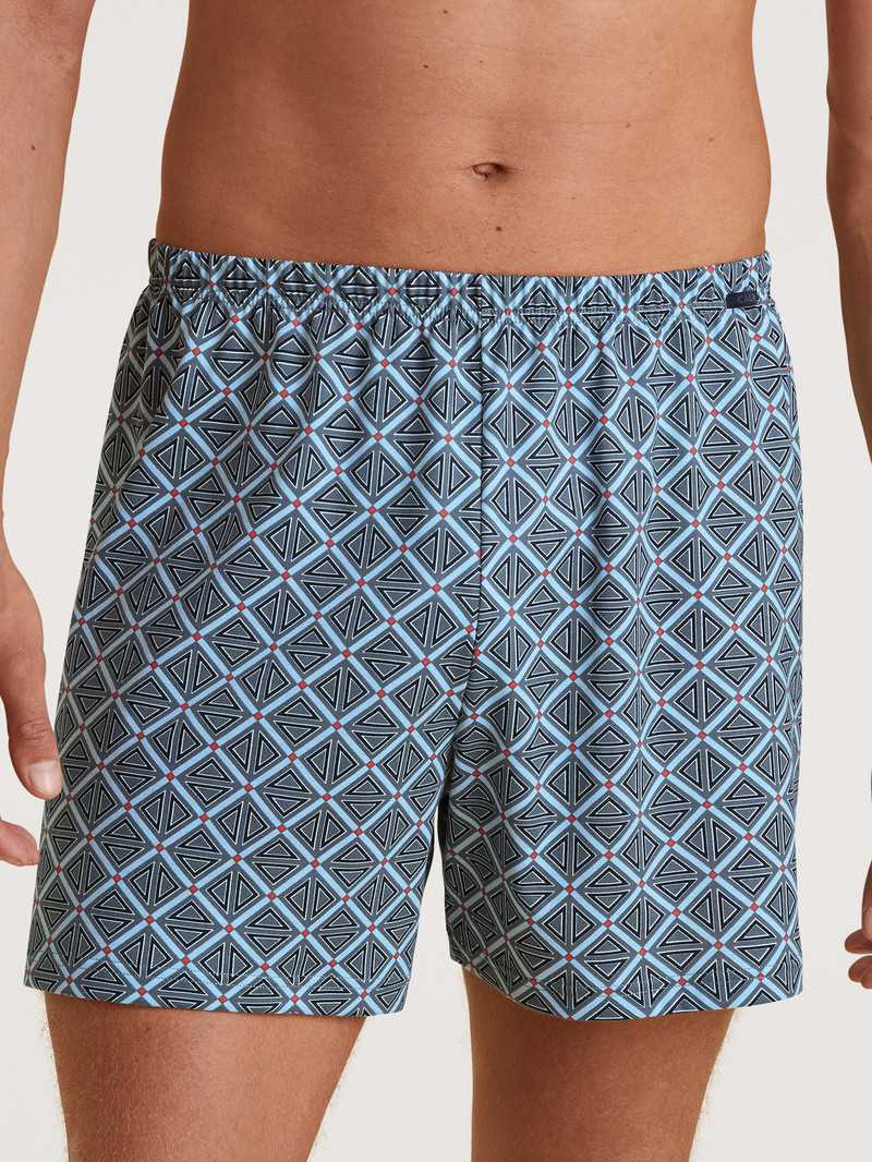 Men Calida Prints Boxer Shorts Underwear Stormy Grey | 879153-UBE