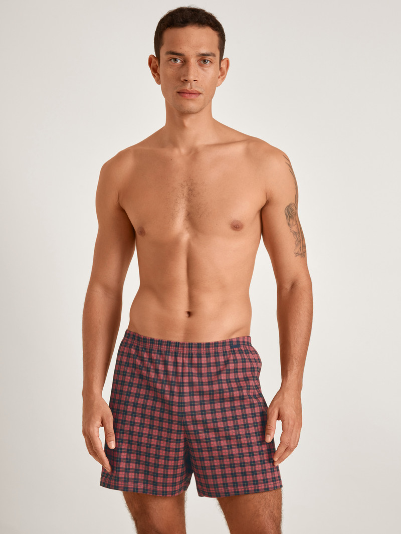 Men Calida Prints Boxer Shorts Underwear Mineral Red | 309256-OMH