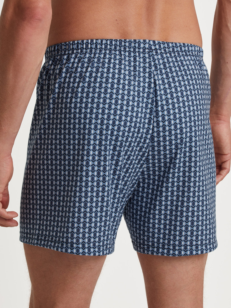 Men Calida Prints Boxer Shorts Underwear Coronet Blue | 451638-WBT