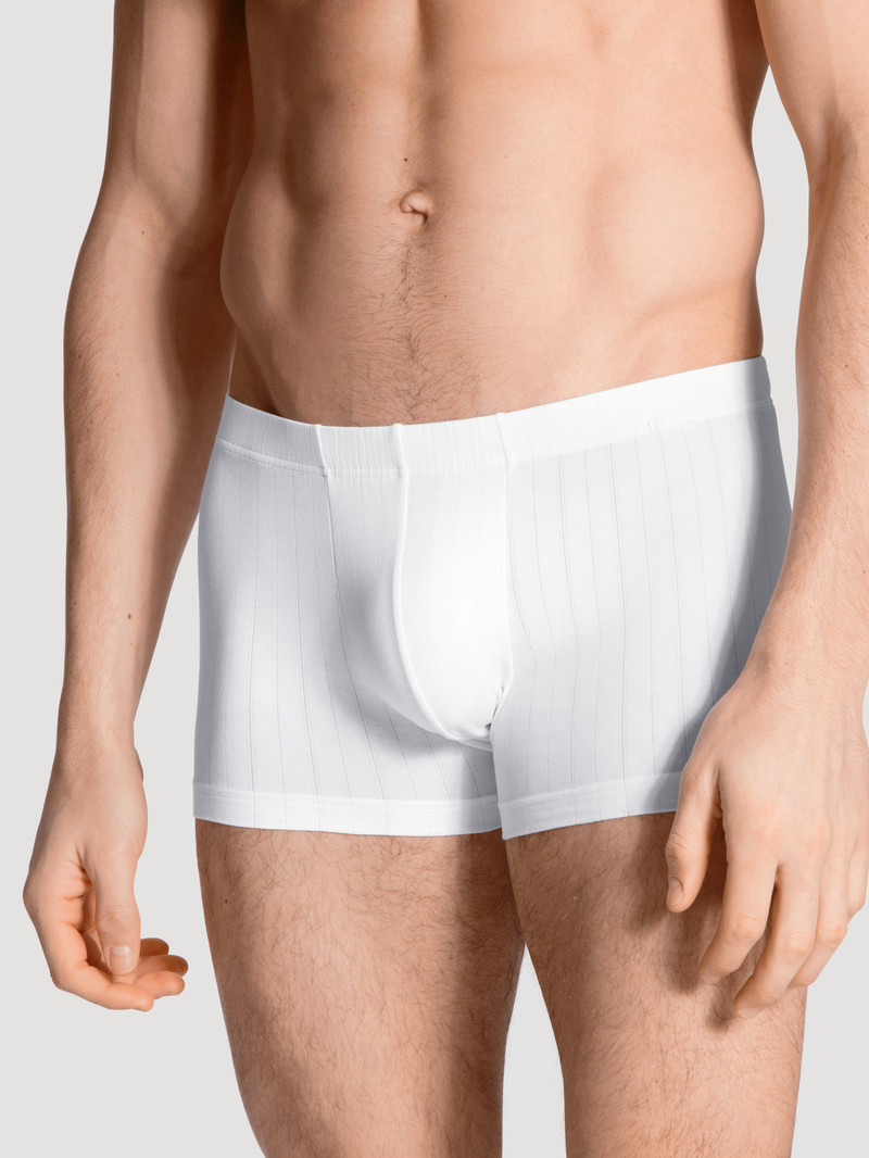 Men Calida Pure & Style Boxer Brief, Covered Waistband Underwear Weiss | 236401-TNM