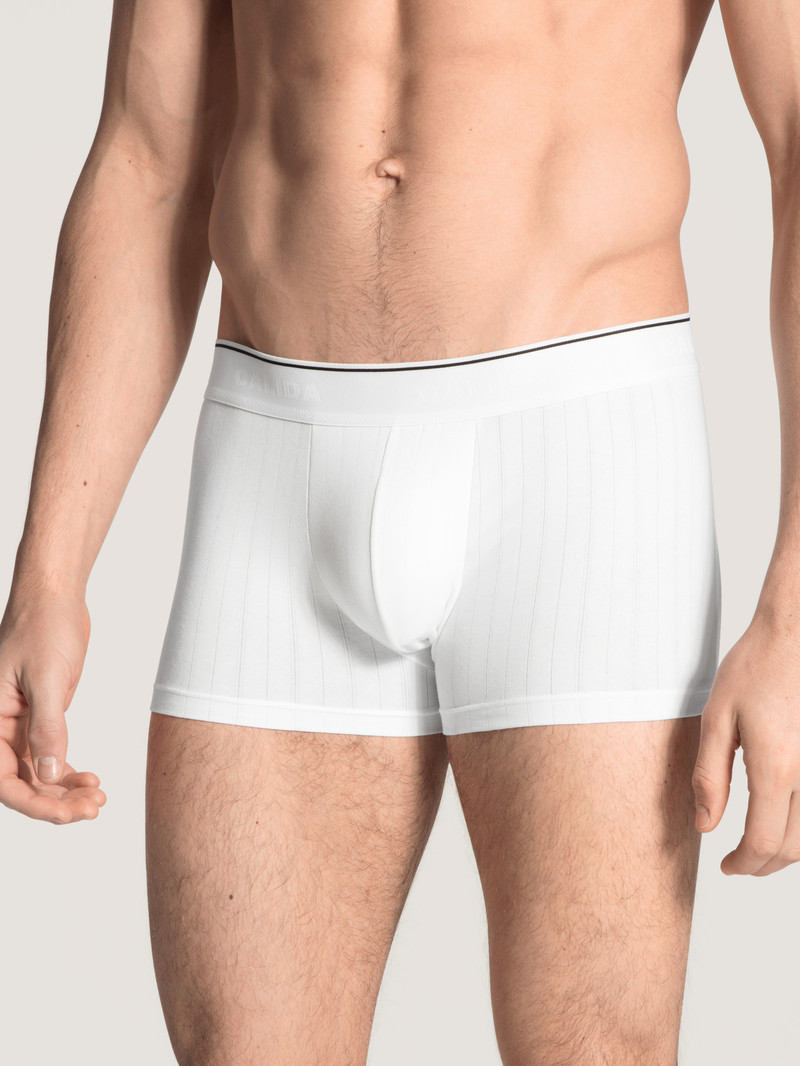 Men Calida Pure & Style Boxer Brief, Elastic Waistband Underwear Weiss | 497631-RIS