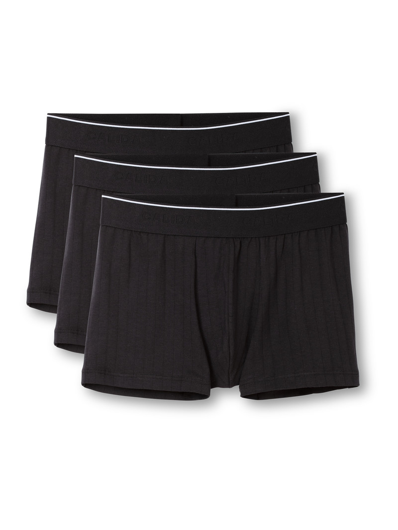 Men Calida Pure & Style Boxer, Value Pack Underwear Schwarz | 471693-DIO