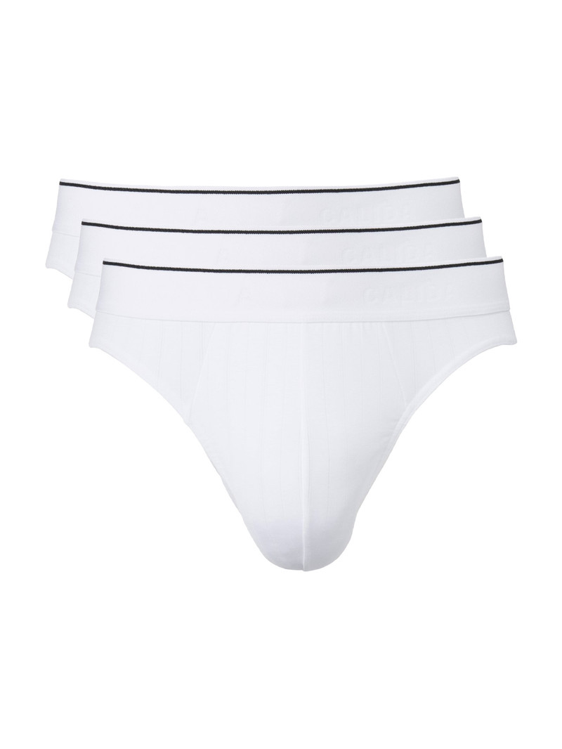 Men Calida Pure & Style Brief, Value Pack Underwear Weiss | 359270-ASQ