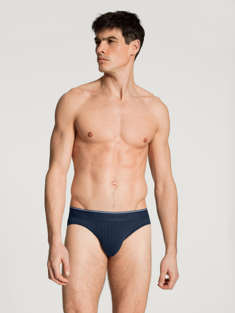 Men Calida Pure & Style Mini Brief Underwear Indigo Mood | 239476-BZJ