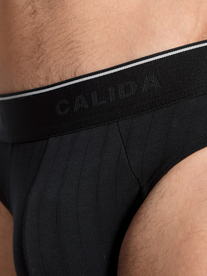 Men Calida Pure & Style Mini Brief Underwear Schwarz | 815273-NBC