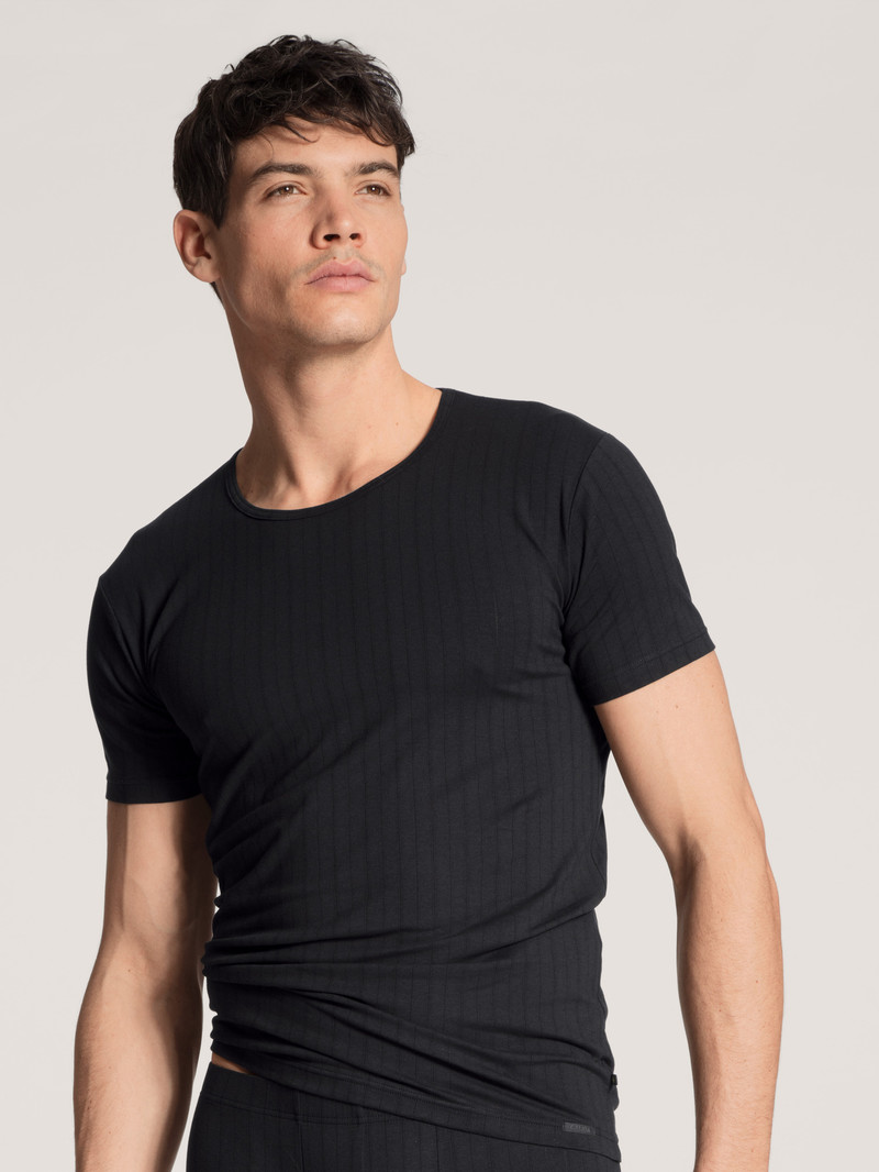 Men Calida Pure & Style T-shirt Underwear Schwarz | 930752-UMY