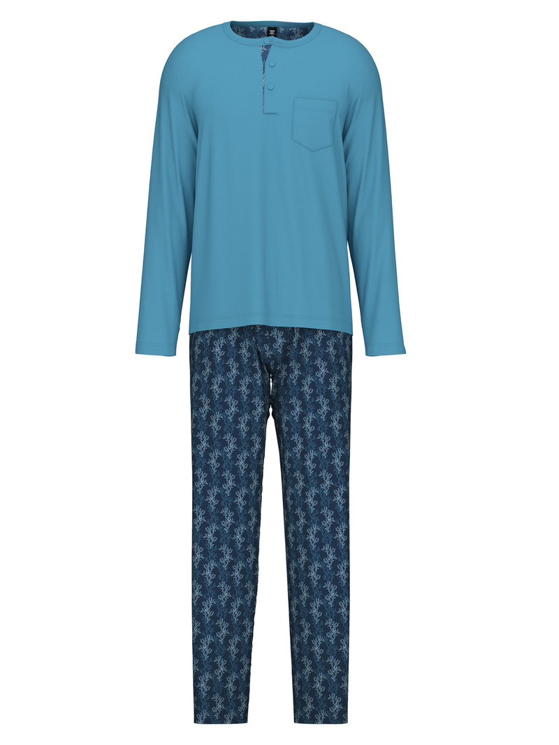 Men Calida Relax Choice 2 Pyjama Sleepwear Niagara Blue | 186205-SRN