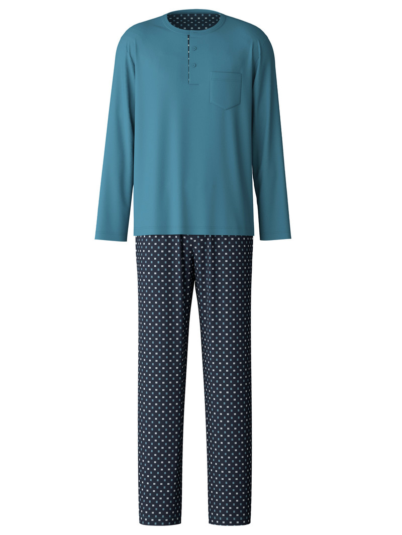 Men Calida Relax Choice 3 Pyjama Sleepwear Storm Blue | 075348-HOJ