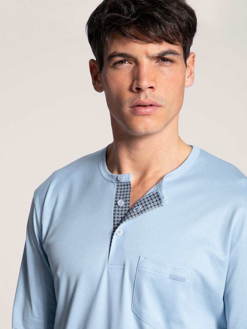 Men Calida Relax Choice Pyjama Sleepwear Placid Blue | 569203-GSB