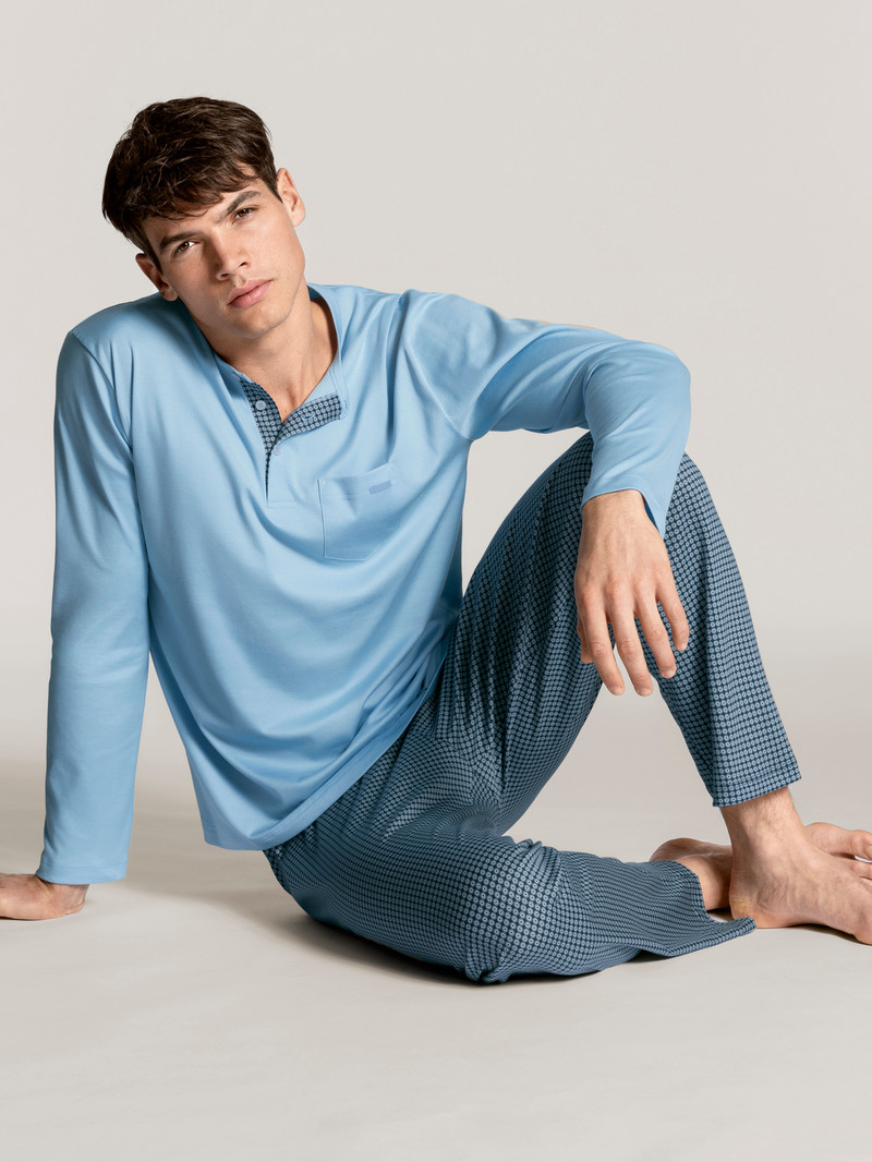 Men Calida Relax Choice Pyjama Sleepwear Placid Blue | 569203-GSB