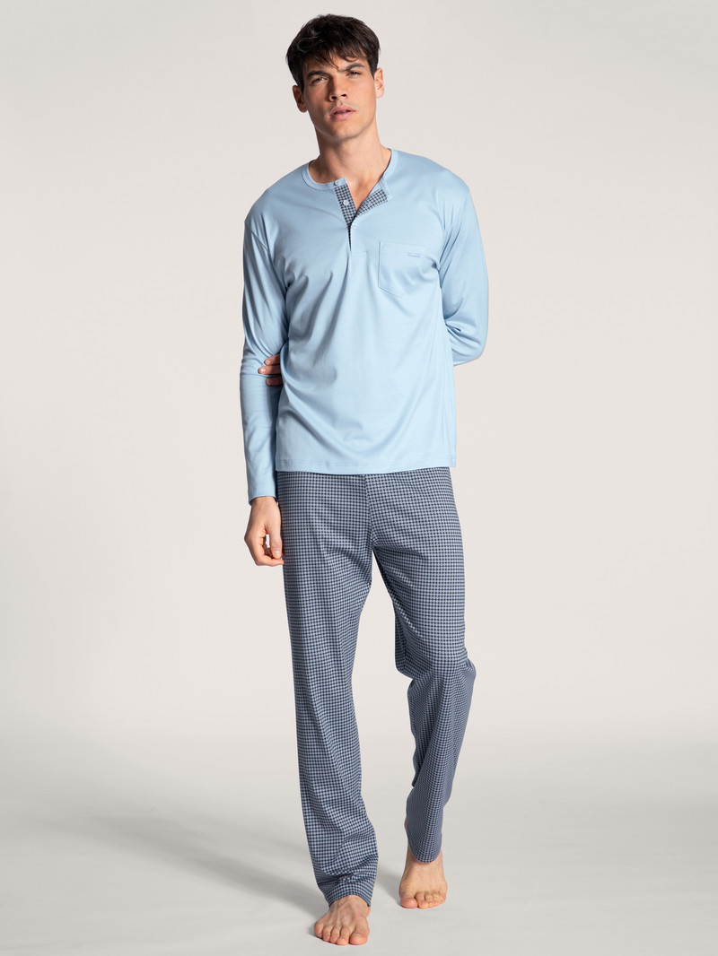 Men Calida Relax Choice Pyjama Sleepwear Placid Blue | 569203-GSB