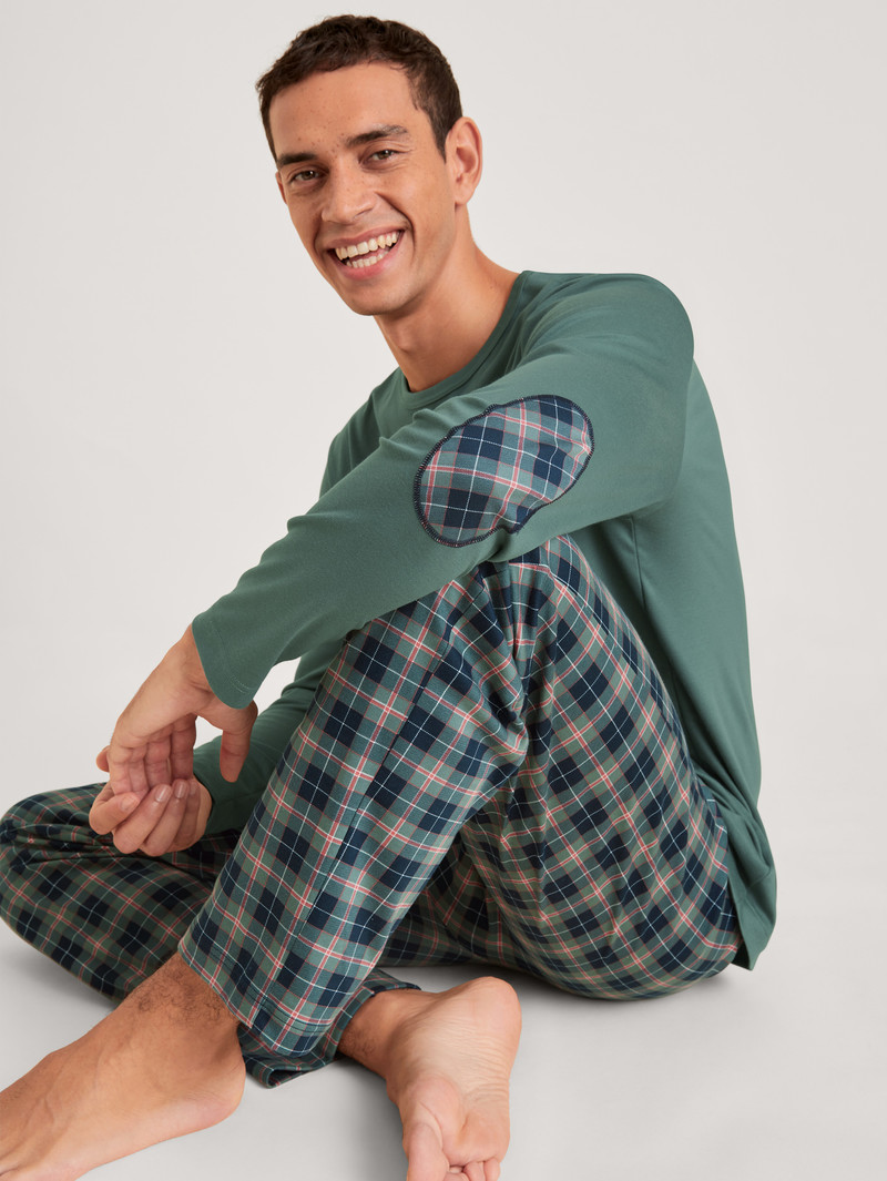 Men Calida Relax Comfy 4 Pyjama Sleepwear Dark Glen | 134026-TVO