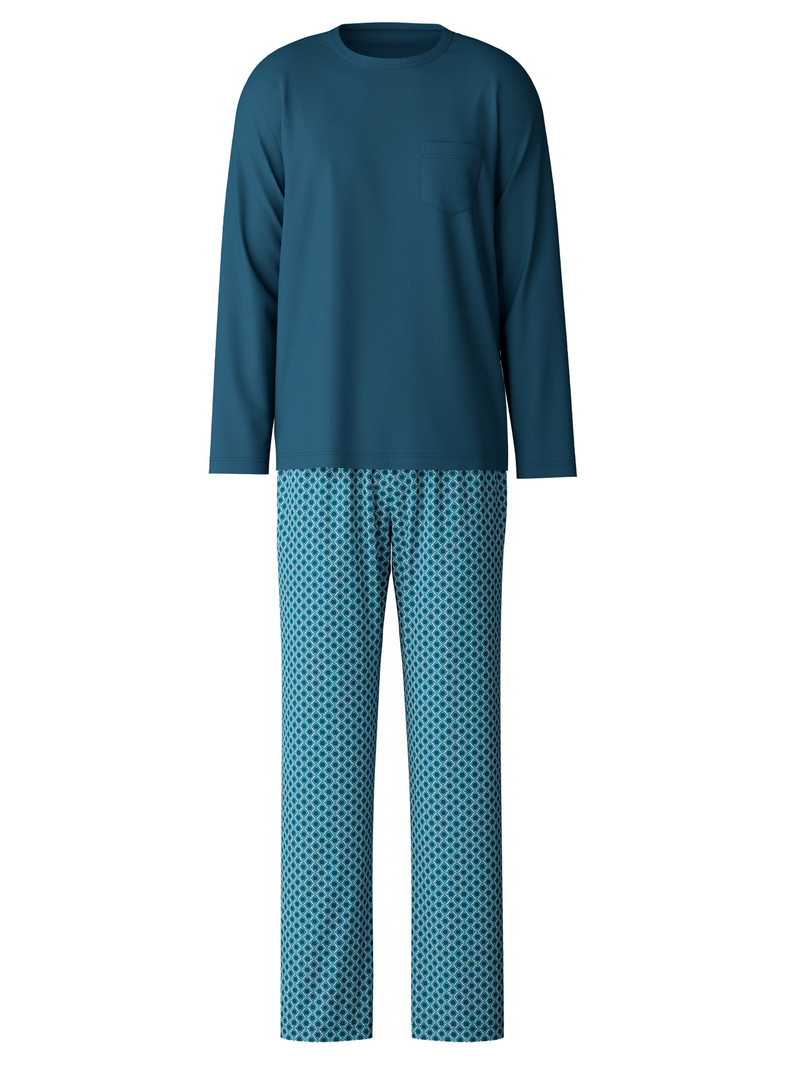 Men Calida Relax Imprint 3 Pyjama Sleepwear Legion Blue | 635982-WZX