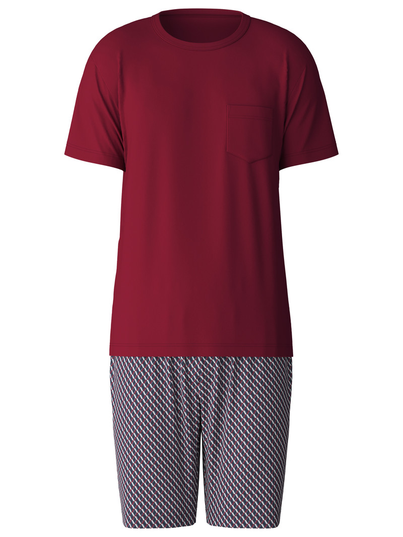 Men Calida Relax Imprint Short Pyjama Sleepwear Mars Red | 849173-DRK