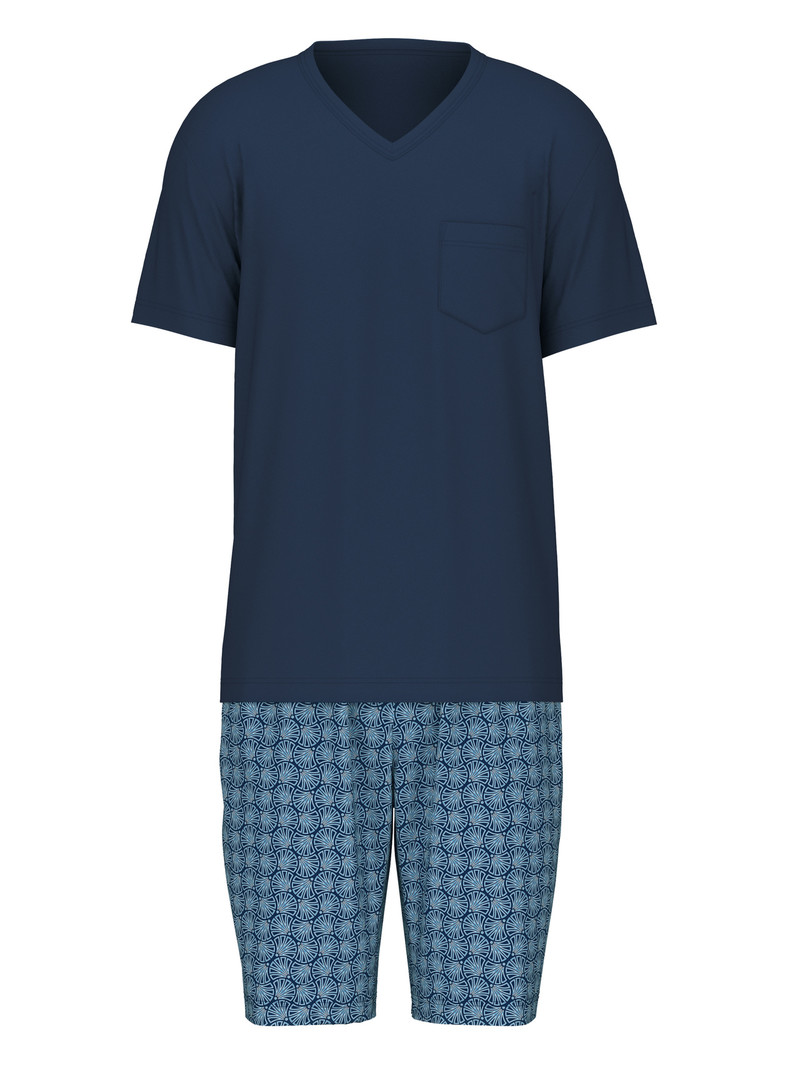 Men Calida Relax Streamline 2 Short Pyjama Sleepwear Insignia Blue | 481053-TAM