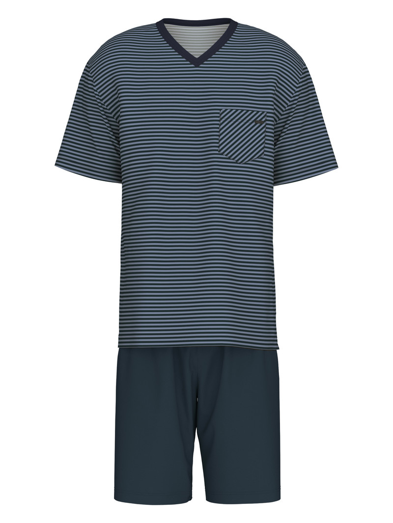 Men Calida Relax Streamline Short Pyjama Sleepwear Dark Sapphire | 473250-JKO