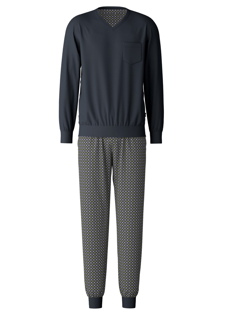 Men Calida Relax Swiss Edition Pyjama With Cuff Sleepwear Anthrazit | 152690-ELX