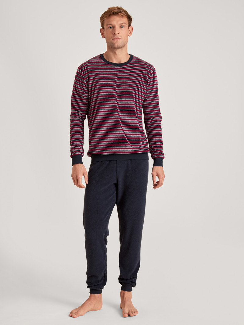 Men Calida Relax Terry Terry Pyjama With Cuff Sleepwear Mars Red | 831947-WQG