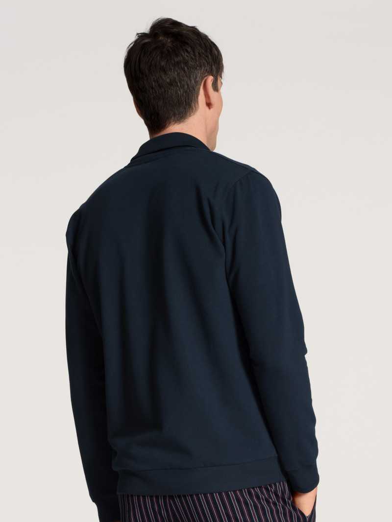 Men Calida Remix Basic Lounge Jacket Loungewear Dark Sapphire | 461790-XIR