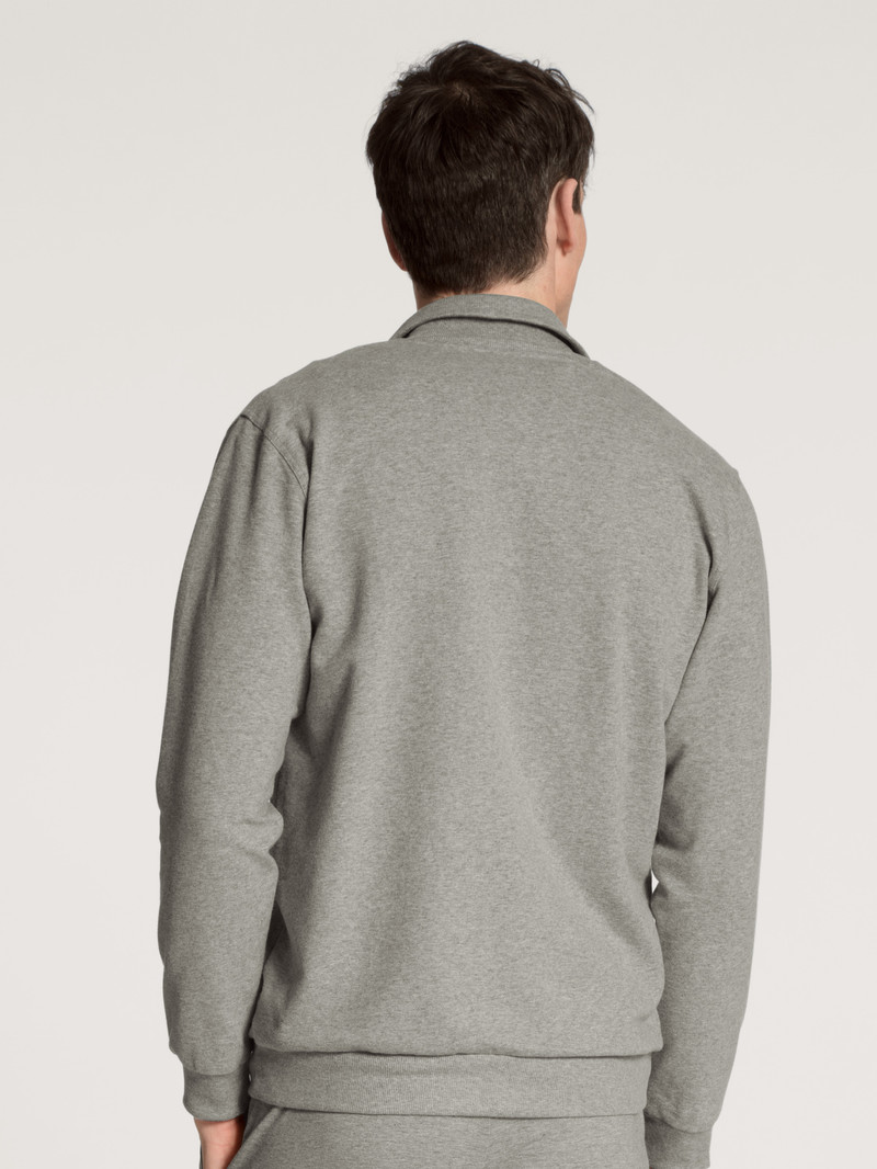 Men Calida Remix Basic Lounge Jacket Loungewear Carbon Melé | 307596-YXJ