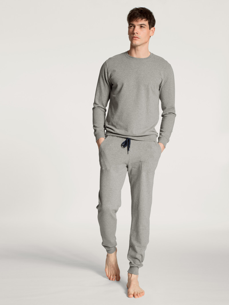 Men Calida Remix Basic Lounge Pants Loungewear Carbon Melé | 350264-HWV