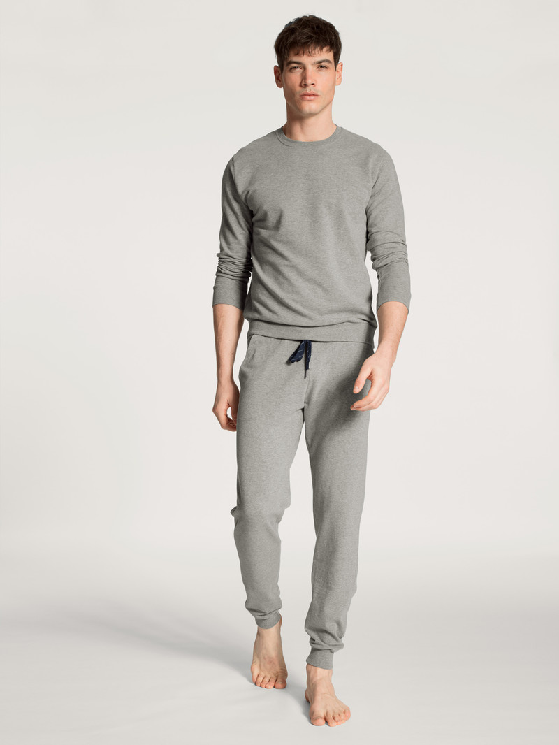 Men Calida Remix Basic Lounge Sweatshirt Loungewear Carbon Melé | 268347-CWI