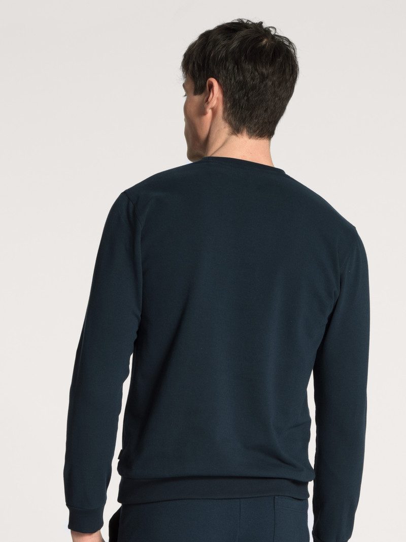 Men Calida Remix Basic Lounge Sweatshirt Loungewear Dark Sapphire | 479203-CVM