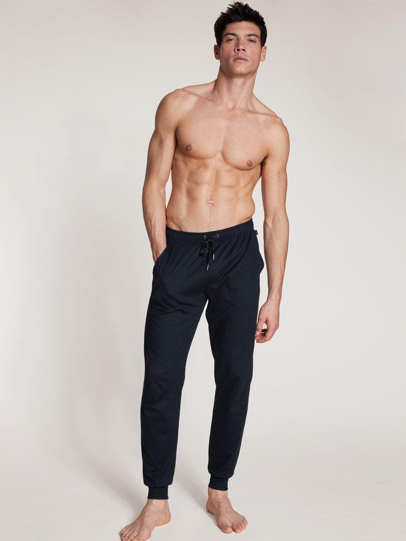 Men Calida Remix Basic Sleep Pants Sleepwear Dark Sapphire | 217563-JOB