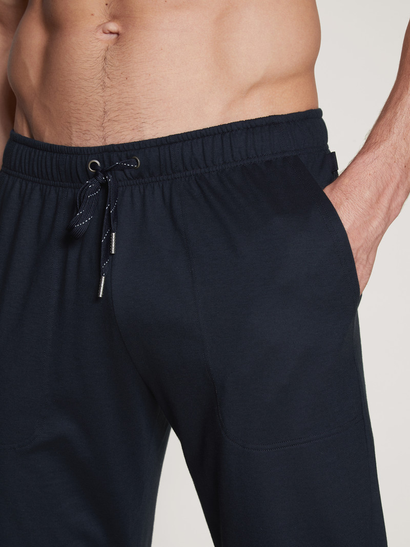 Men Calida Remix Basic Sleep Pants Sleepwear Dark Sapphire | 217563-JOB