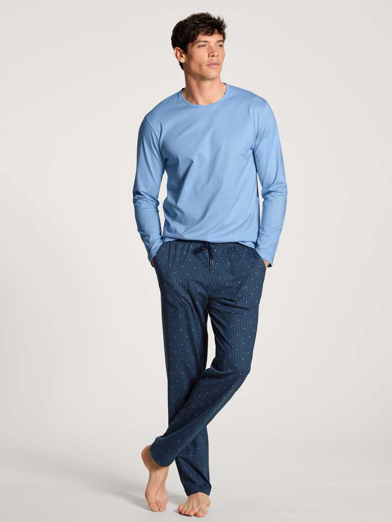 Men Calida Remix Basic Sleep Pants Sleepwear Indian Blue | 783964-RWT