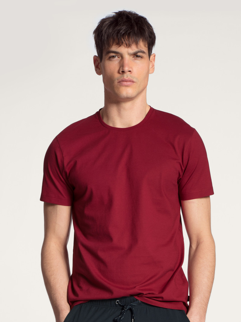 Men Calida Remix Basic Sleep T-shirt Sleepwear Rumba Red | 873456-YKA