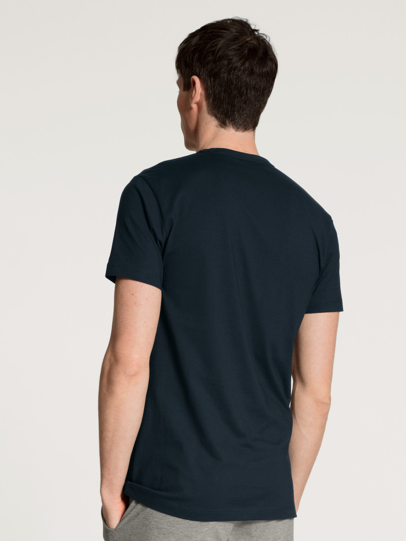 Men Calida Remix Basic Sleep T-shirt Sleepwear Dark Sapphire | 978514-INA