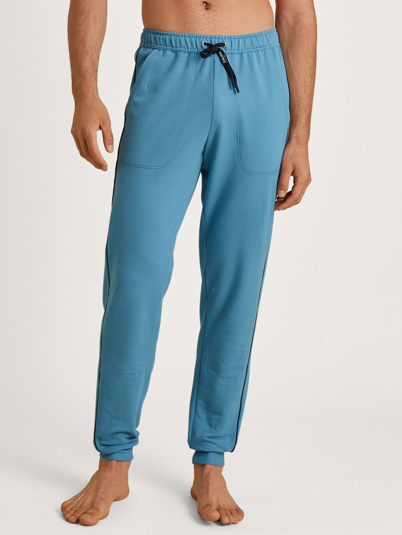 Men Calida Rmx Lounge Leisure Sweatpants Loungewear Niagara Blue | 475028-AIO