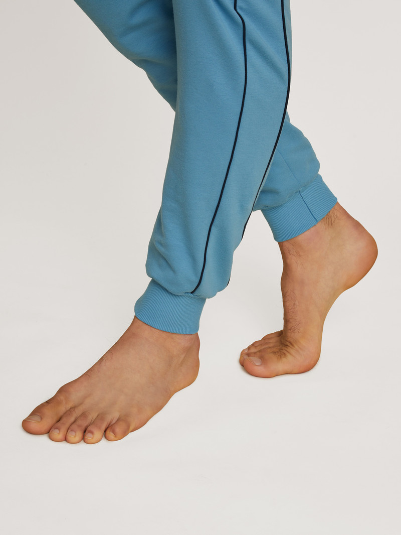 Men Calida Rmx Lounge Leisure Sweatpants Loungewear Niagara Blue | 475028-AIO