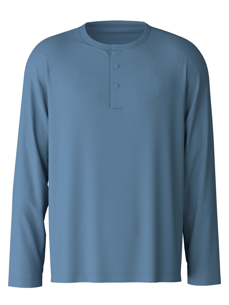 Men Calida Rmx Sleep Free Shirt Long Sleeve Sleepwear Coronet Blue | 672540-HNT