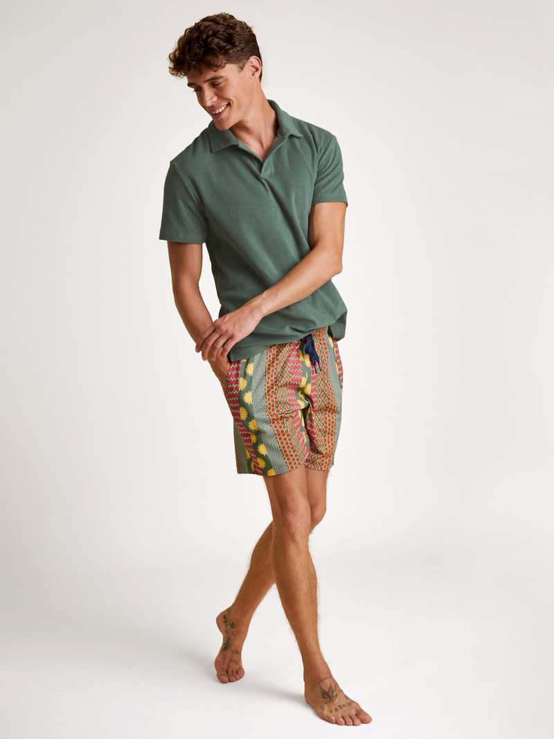 Men Calida Rmx Sleep Holiday Bermudas Summer Outfits Mineral Red | 380962-XZS