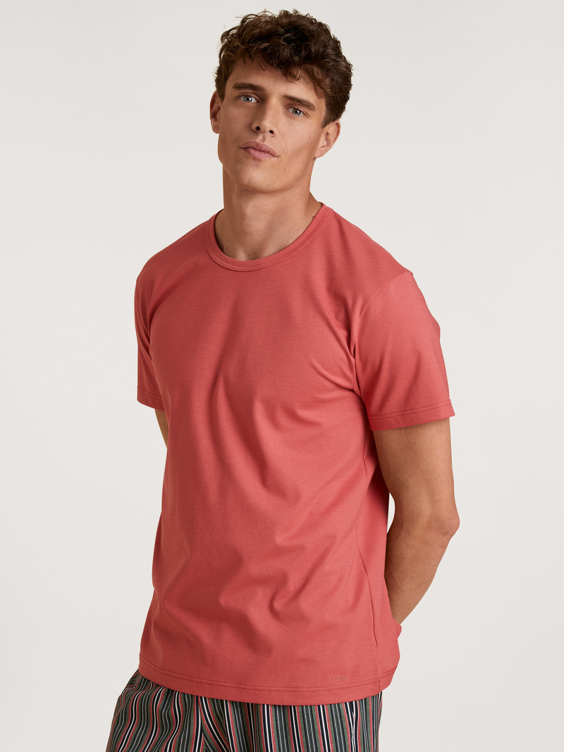 Men Calida Rmx Sleep Holiday T-shirt Sleepwear Mineral Red | 602814-DSX