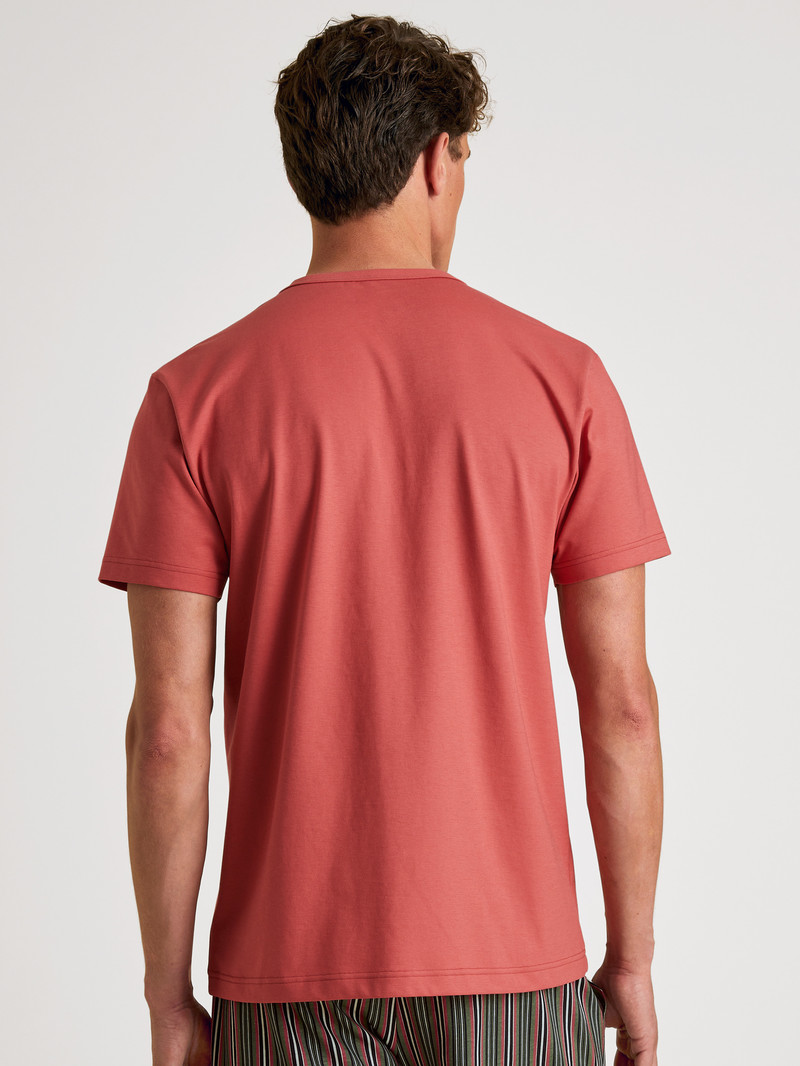 Men Calida Rmx Sleep Holiday T-shirt Summer Outfits Mineral Red | 473092-LSF