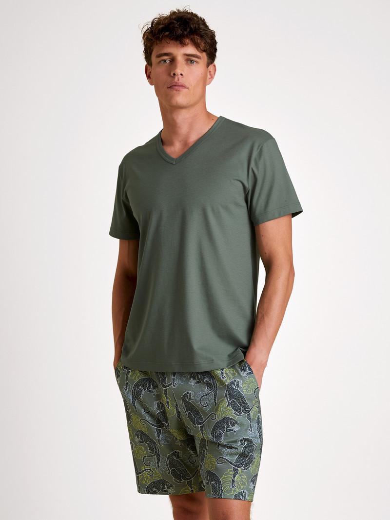 Men Calida Rmx Sleep Holiday T-shirt Summer Outfits Laurel Green | 520369-RAQ