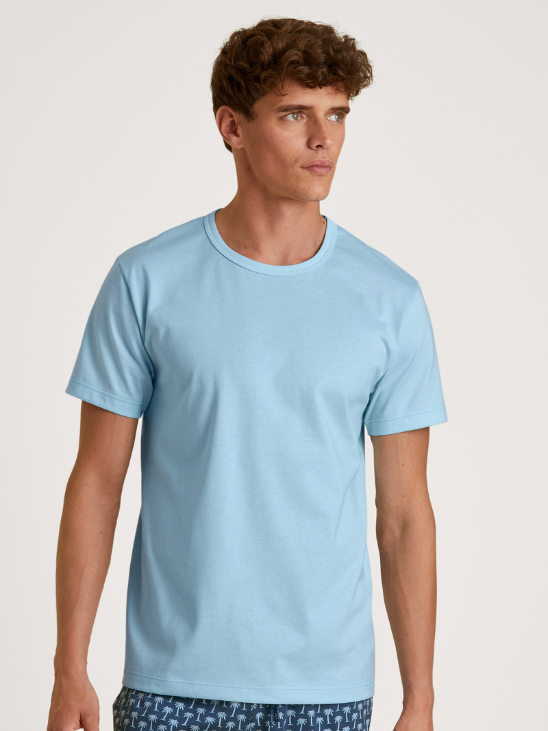 Men Calida Rmx Sleep Journey T-shirt Summer Outfits Cascade Blue | 845213-DEO