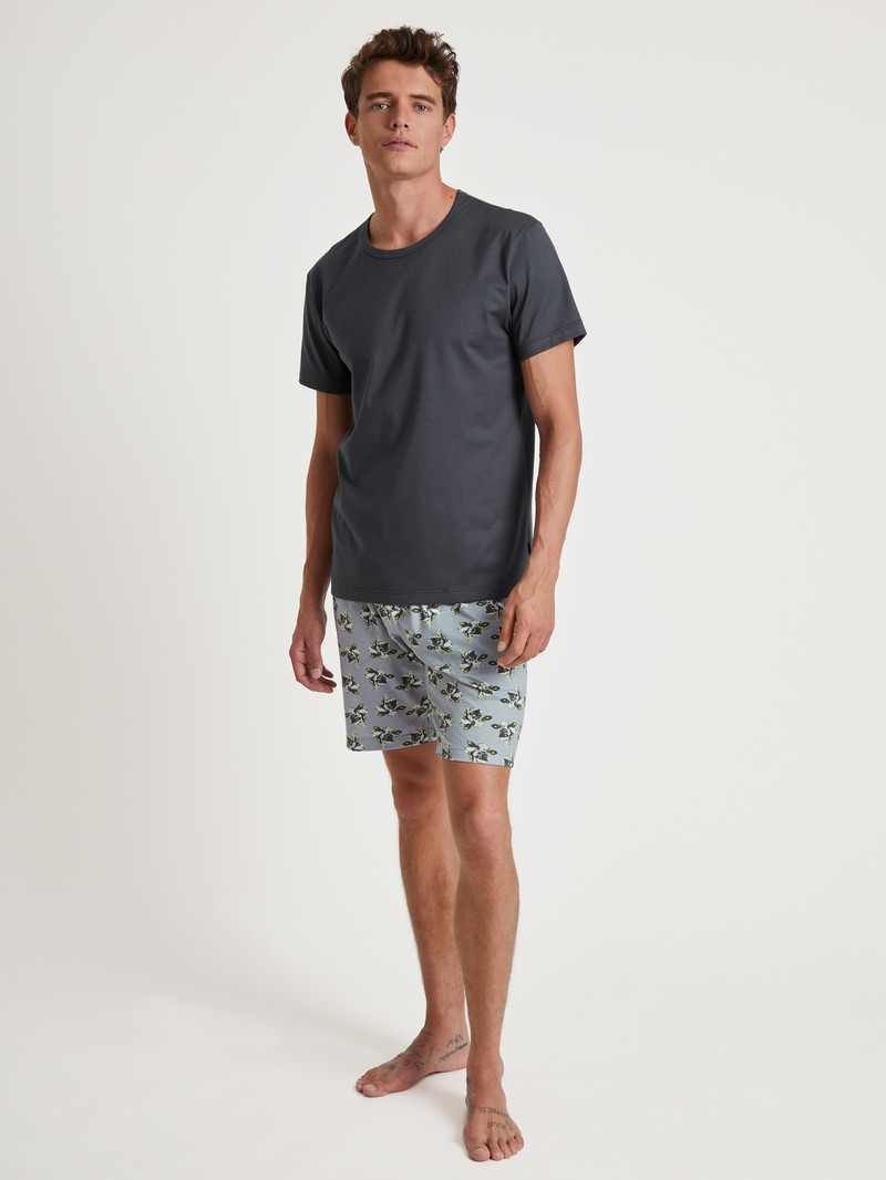 Men Calida Rmx Sleep Leisure Bermudas Sleepwear Sleet Grey | 204359-ERA