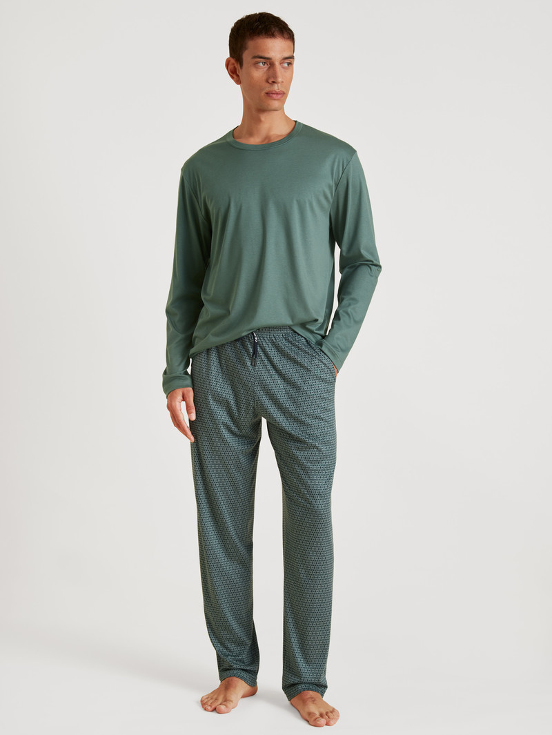 Men Calida Rmx Sleep Leisure Pants Sleepwear Dark Glen | 583940-VKM