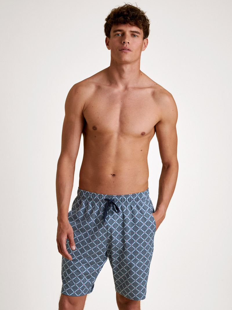 Men Calida Rmx Sleep Time Off Bermudas Sleepwear Stormy Grey | 423607-TXZ