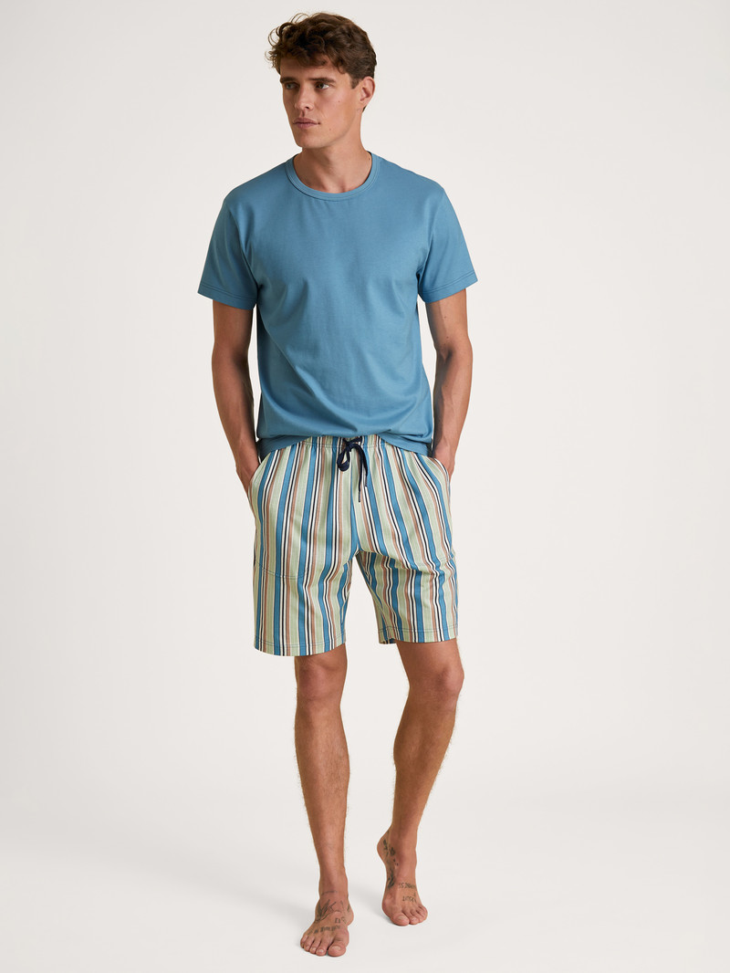 Men Calida Rmx Sleep Weekend Bermudas Summer Outfits Niagara Blue | 627519-ACR