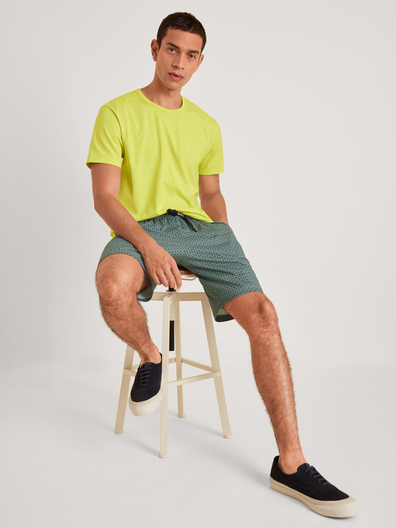 Men Calida Rmx Sleep Weekend Shirt Short Sleeve Sleepwear Lemonade Green | 640189-MBV