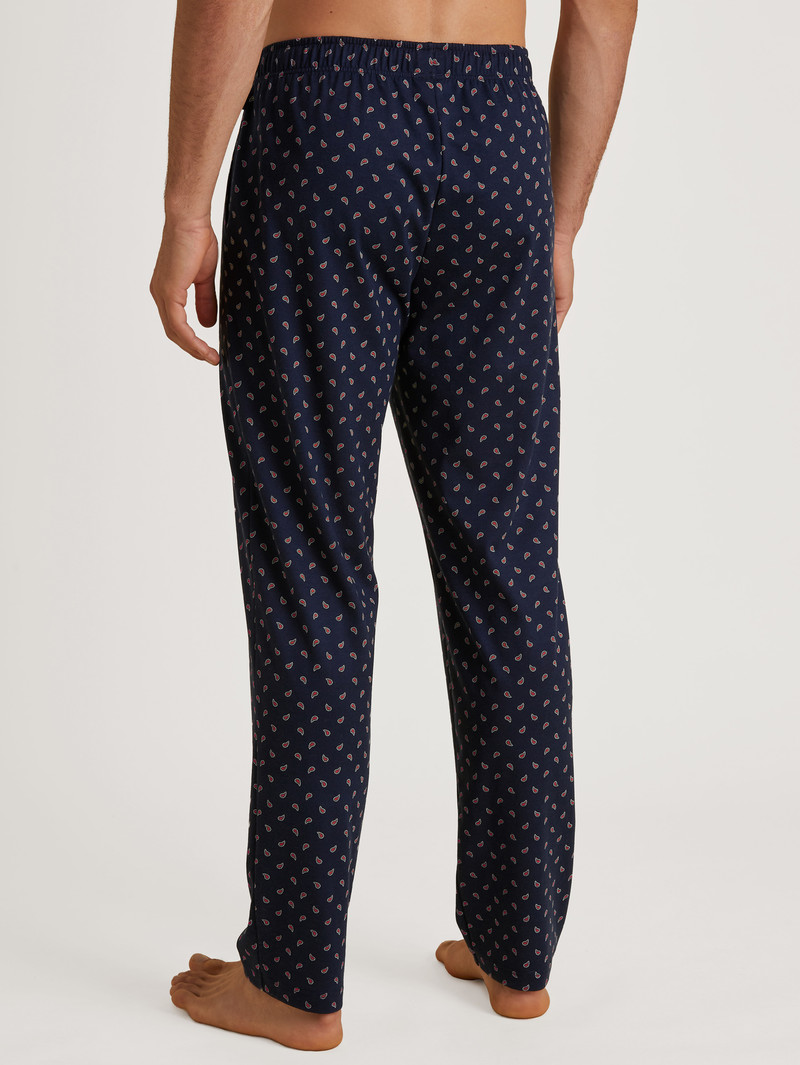 Men Calida Special Long Pants With Side Pockets Sleepwear Dark Sapphire | 960542-XFC